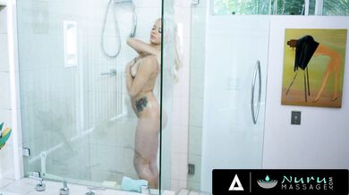 Gorgeous Blonde Elsa Jean Gets Her Pussy Banged During Nuru Massage at Home