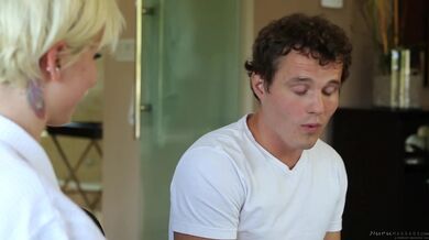 Soapy oral sex before the massage