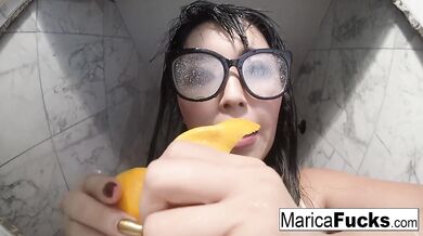 Gorgeous Skinny Japanese Babe Watching Her Self Masturbate