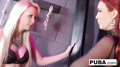 Gorgeous and Busty Red Head Loves Taking a Strapped On Cock From A Sexy Pal