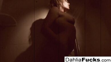 Sexy Dahlia's naughty shower fun