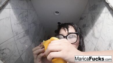 Marica masturbates in the mirror