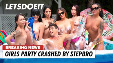 Stepsis Tru Kait Fucked By Stepbro After He Crashed The Girls Party - HORNY HOSTEL