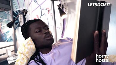 Big Ass Brunette Katy Rose Sucks And Rides Big Black Cock - HORNY HOSTEL