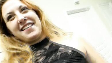 Horny blonde sticks a big toy in her cunt before getting screwed by a big black cock