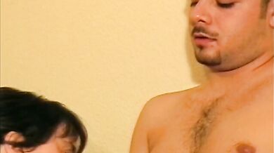 Fat MILF enjoys having deep fuck with a younger guy after getting her hairy pussy spoiled