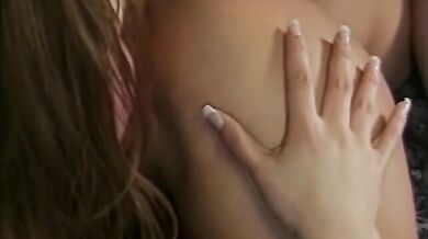 Asian teen and a blonde MILF squirt and fuck their hairy pussies with a big dildo