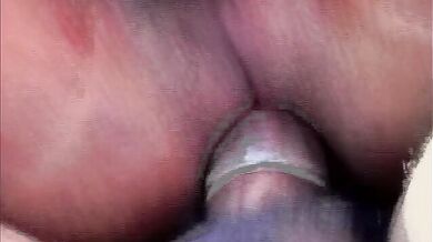 Busty tranny gets her ass screwed outside by a young guy