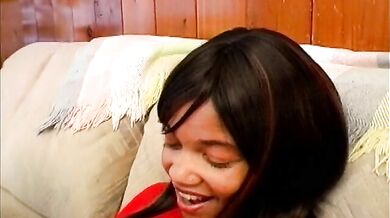 Black babe gets her big ass spanked and bush screwed by a tattooed dude