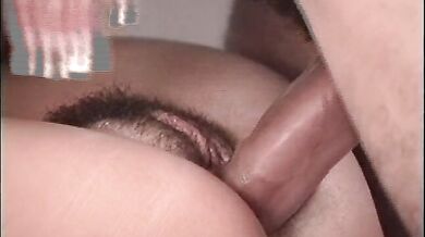 Busty babe gets her bush pleased and boned by a older man with big dick