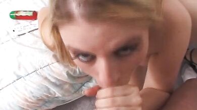 Lucky man pumps deep a hot girl with tight pussy after kissing her on the bed