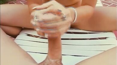 Babe with pierced tongue have orgasm while getting fucked doggystyle by a horny dude outside