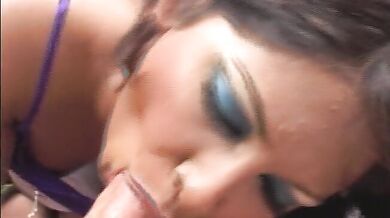 Ebony chick gets her tight cunt pounded by a horny white man with big dick