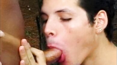 Sexy shemale gets deep ass fuck from a horny dude in various positions outdoor