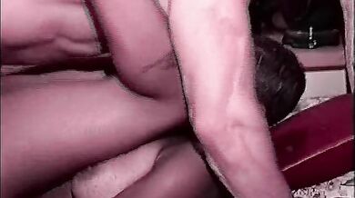 Nasty black woman satisfies her cunt with a toy before getting her cunt pounded by a white guy