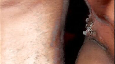 Beautiful black girl rides with passion a dude after sucking his big dick and balls