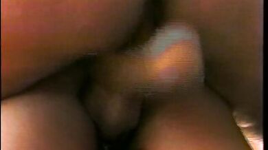 Naughty black chick gets her wet bush screwed outside by a big black cock on the sofa