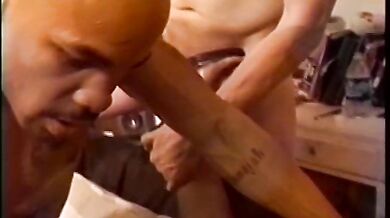 Black shemale gets her ass screwed by black and white guys in hot gangbang