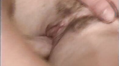 Sexy babe gets her hairy pussy eaten and drilled by a guy with big dick on the bed