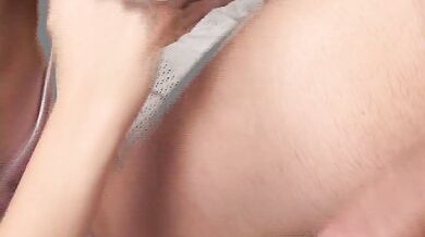 Blonde babe gets her mouth and cunt fucked by a dude with big dick after sucking him deep