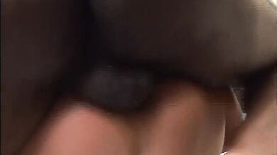 Blonde babe makes a photo shoot with a black man before getting her cunt rammed