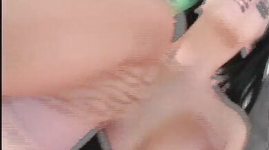 Cute babe gets her fuck holes screwed by a bald guy after porn casting on the sunbed