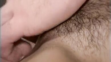 Sexy teen gets her bush rammed by a blonde dude after she plays with a black toy