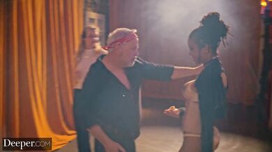 Deeper. Ebony babe creampied