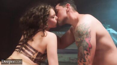 Deeper. Hot babe fucked in threesome