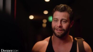 Deeper. Babe fantasies about her trainer