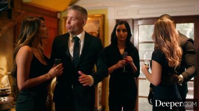 Deeper. Alina shares BF with Adria in hot IR threesome