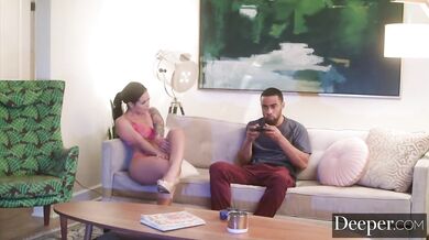 Deeper. Katrina Jade Gets Into the Game Just for Him