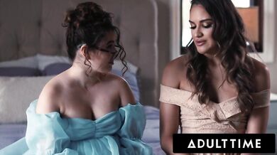 ADULT TIME - Cute Lesbian Teens Leana Lovings & Gizelle Blanco Ditch Prom To Fuck Instead!