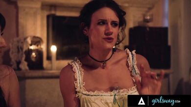 Goth Girl Lana Smalls & Bff August Skye are Raw Fingered by Wild Ghost Milf P...