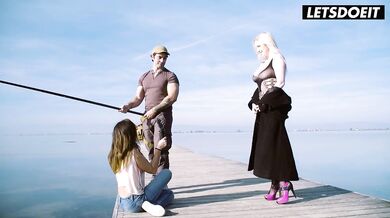 MILF Seduces Fisherman Into Hardcore Outdoor Fuck While Being Filmed By Her Friend - LETSDOEIT