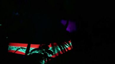 Romi and Dani lesbian black-light fun